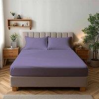Snug City Microfibre Soft Touch Fitted Sheet 25cm Skirt Plain Dyed Bed Linen in Lilac | Size: Small Single