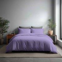 Snug City Microfibre Soft Touch Duvet Cover & Pillowcase/s Set Bed Linen in Lilac | Size: Single