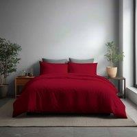 Snug City Microfibre Soft Touch Duvet Cover & Pillowcase/s Set Bed Linen in Red | Size: Super King