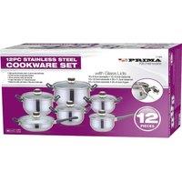 BARGAINS-GALORE 12pc Cookware Set Saucepan Frying Pan & Casserole Non Stick Cookware in Silver