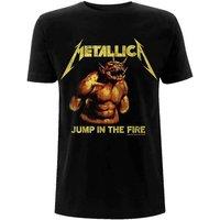 Rock Off officially Licensed Products Metallica Jump In The Fire Vintage T-Shirt in Black | Size: Medium