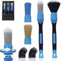 Autojack Automotive Detailing 6 Pc Brush Set for Cleaning Car in Blue