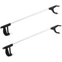 Keplin Litter Picker - 30" Grabber Garden Tool, Magnetic Pick-Up Tip (2 pack) in Silver