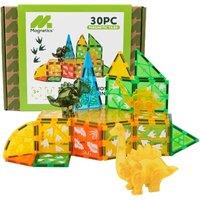 Left Field Toys Magnetic Tiles Dinosaur Themed 30 Piece Construction Set