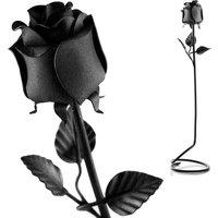 Novecrafto Forged Black Iron Rose With Stand - Gift for Wedding Anniversary