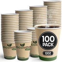 volila 12oz Paper Coffee Cups Perfect for Coffee, Tea & Hot Chocolate in Warm White | Size: 100 Pieces