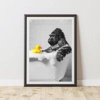 60 SECOND MAKEOVER Funny Gorilla Rubber Duck Print | Size: A3