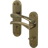 AFIT Antique Brass Twist Bathroom Door Handle Backplate 1 Pair in Bronze | Size: 150mm x 150mm