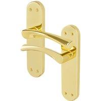 AFIT Polished Brass Twist Door Handles Backplate Internal Lever 1 Pair in Gold | Size: 150mm x 150mm