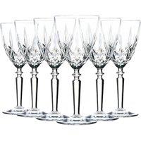 Havendro 6x Orchestra Wine Glasses Cut Glass Goblets 290ml in Clear