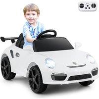 Costway 12V Kids Ride on Car Licensed Porsche Electric Vehicle Ride on Toy in White