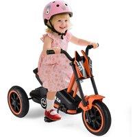 Costway Kids Tricycle 3-Wheel Bike w/Foot Pedals Tricycle Ride on Trike in Orange