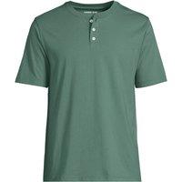 Lands' End Men's Super-T Henley Short Sleeve T-shirt in Bottle Green | Size: Medium