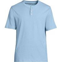Lands' End Men's Super-T Henley Short Sleeve T-shirt in Light Blue | Size: Medium