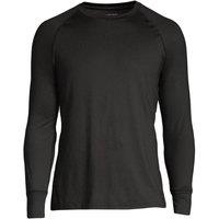 Lands' End Men's Stretch Thermaskin Crew Neck Thermal Top, Heat Edition in Black | Size: Small