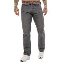 Enzo Men's Belted Straight Leg Denim Jeans in Grey | Size: 42R