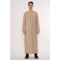 Thobez Men's Thobe Emirati Omani Jubba Muslim Kaftan Eid Robe Embroidery in Beige | Size: 56R