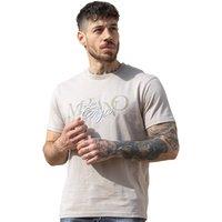 Enzo Men's Regular Fit Crew Neck Print T-Shirt in Beige | Size: Medium
