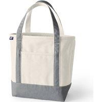 Lands' End Women's Medium Open Top Canvas Tote Bag in Silver