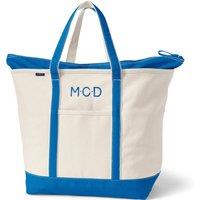 Lands' End Women's Extra Large Zip Top Canvas Tote Bag in Bright Blue