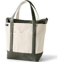 Lands' End Women's Medium Zip Top Canvas Tote Bag in Olive