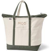 Lands' End Women's Extra Large Zip Top Canvas Tote Bag in Olive