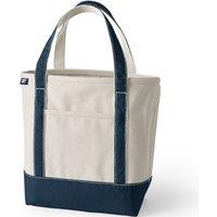 Lands' End Women's Medium Open Top Canvas Tote Bag in Dark Navy