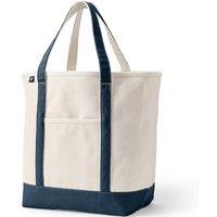 Lands' End Women's Large Open Top Canvas Tote Bag in Dark Navy