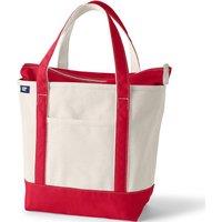 Lands' End Women's Medium Zip Top Canvas Tote Bag in Natural