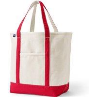 Lands' End Women's Large Open Top Canvas Tote Bag in Red