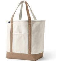 Lands' End Women's Large Open Top Canvas Tote Bag in Camel