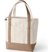 Lands' End Women's Medium Open Top Canvas Tote Bag in Camel