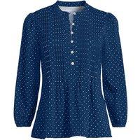Lands' End Women's Plus Cotton Modal Three Quarter Sleeve Pintuck Top in Navy | Size: 24-26