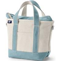 Lands' End Women's Small Zip Top Canvas Tote Bag in Teal