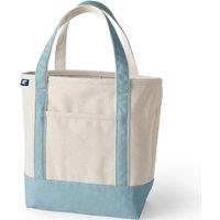Lands' End Women's Medium Open Top Canvas Tote Bag in Teal