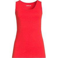 Lands' End Women's Petite Cotton Vest Top in Red | Size: 16-18