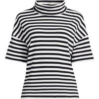 Lands' End Women's Relaxed Short Sleeve Supima Cotton Polo Neck Top | Size: 10-12