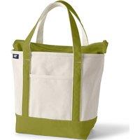 Lands' End Women's Medium Zip Top Canvas Tote Bag in Lime