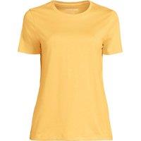 Lands' End Women's Supima Short Sleeve Crew Neck T-shirt in Yellow | Size: 14-16