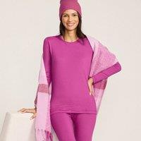 Lands' End Women's Petite Cosy Thermaskin Crew Neck Thermal Top in Raspberry | Size: 14-16