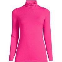 Lands' End Women's Cotton-modal Roll Neck Top in Magenta | Size: 10-12