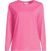Lands' End Women's Petite Long Sleeve Supima Cotton Crew Neck Top in Bright Pink | Size: 10-12