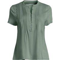 Lands' End Women's Short Sleeve Cotton Modal Pintuck Top in Pale Green | Size: 16-18