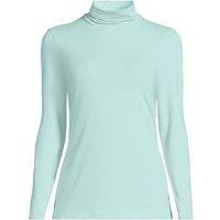 Lands' End Women's Cotton-modal Roll Neck Top in Baby Blue | Size: 14-16