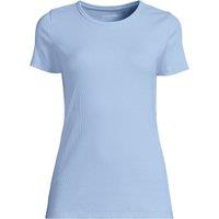 Lands' End Women's Micro Rib Crew Neck T-shirt in Blue | Size: 20