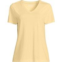 Lands' End Women's Supima Short Sleeve V-neck T-shirt in Yellow | Size: 16-18