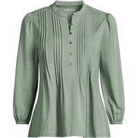 Lands' End Women's Petite Cotton Modal Three Quarter Sleeve Pintuck Top in Pale Green | Size: Medium