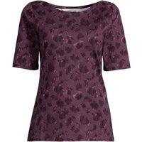 Lands' End Women's Single Knit Supima Boatneck Button Shoulder Tee in Plum | Size: 16-18