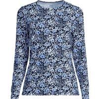 Lands' End Women's Long Sleeve Crew Neck SunShade UPF50 Quick Dry Garden Tee in Navy | Size: 16-18