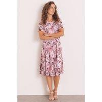 Anna Rose Women's Printed Lace Panelled Dress in Light Pink | Size: 10